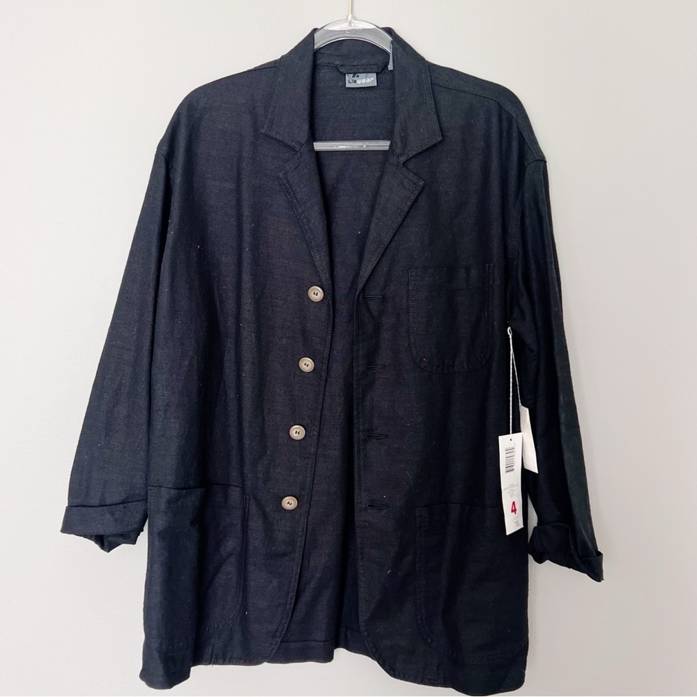 Liz Wear Vintage Blazer Deadstock Linen Black New dead stock